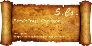 Serényi Csongor névjegykártya